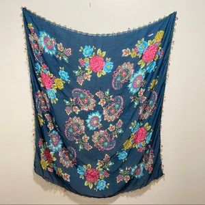 Vintage Floral Paisley Eripek Silk Scarf